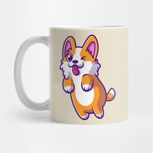 Cute Corgi Dog Jumping Cartoon Mug